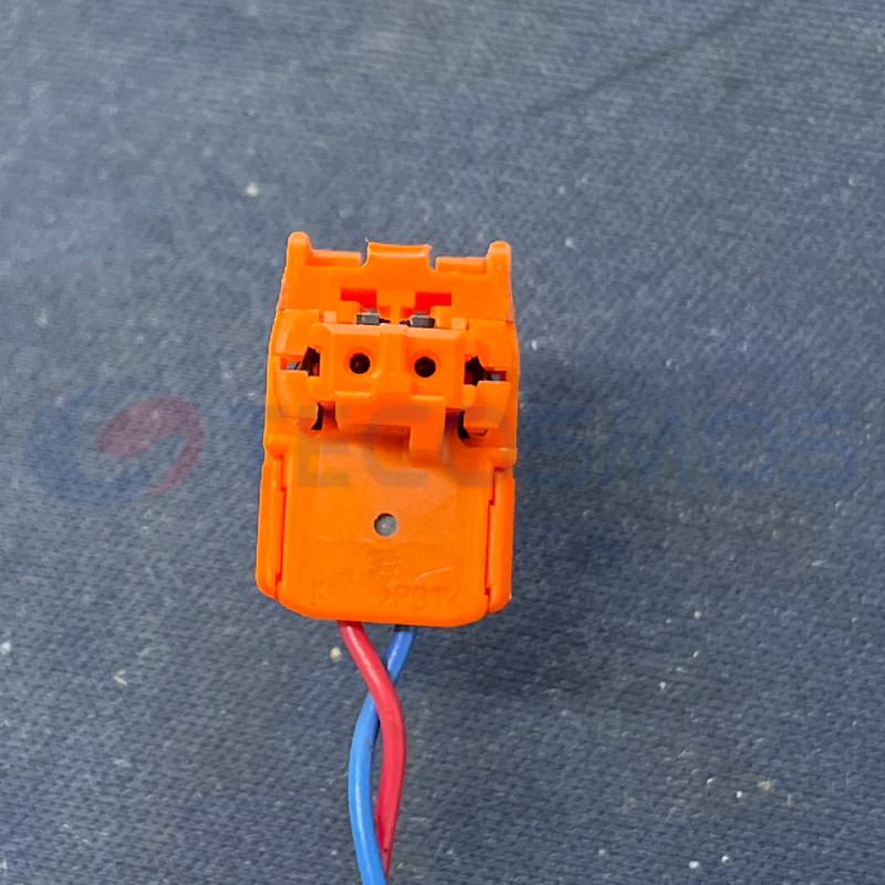 Car Connector For sensor plug has an orange short black cover with two pins CT2-0163M-6