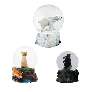 Personalizada resina frailecillo alce y oso figurita nevera imán nieve globo alce pareja tótem recuerdo Alaska agua globo 45 65mm - Product Image 4