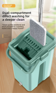 2025 Mới Nâng Cấp Mới Sáng Tạo Hộ Gia Đình Khô Ướt Bụi Siêu 360 Quay Lau Nước Thải Tách Tay Miễn Phí Rửa Lau Và Xô Bộ - Product Image 6