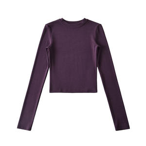 Camisetas de Rayón para <span class=keywords><strong>Mujer</strong></span>, Corte Ajustado, Estampadas, Manga Larga, Venta al Por Mayor, Camisetas Básicas Casuales - Product Image 4