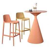 Meilleur prix - Table de pub moderne ronde en plastique pour l'extérieur, avec base en forme de cône, pour la maison, le bar, le balcon, l'extérieur