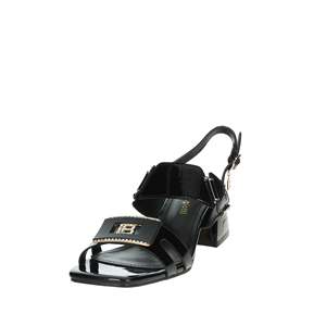 Sandalias de Tacón para Mujer Laura Biagiotti 9039, Sandalias de Tacón Cuadrado con Correa en el Tobillo, de Charol Negro - Product Image 6