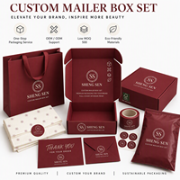 Emballage de lingerie de marque de mode haut de gamme avant-gardiste personnalisé, impression de motifs personnalisés à l'intérieur, boîtes de vêtements de luxe durables