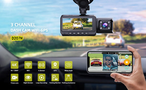 高品质双镜头三通道行车记录仪 3.16 英寸 IPS 屏幕 170 度广视角 GPS WIFI 可选 4K 夜视录像机 - Product Image 2