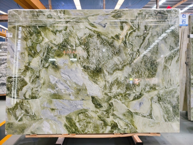 Polished Natural Irish Green Onyx Marble Big Slabs for Living Room Flooring Wall Hotel Lobby Island Stair Countertop Table