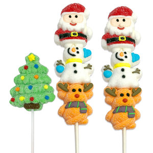 Malvavisco con Sabor a Fruta al por Mayor, OEM/ODM, Piruleta <span class=keywords><strong>de</strong></span> Malvavisco con Forma <span class=keywords><strong>de</strong></span> Árbol <span class=keywords><strong>de</strong></span> Navidad y Alce, 45g, Malvavisco Suave <span class=keywords><strong>de</strong></span> Algodón - Product Image 4