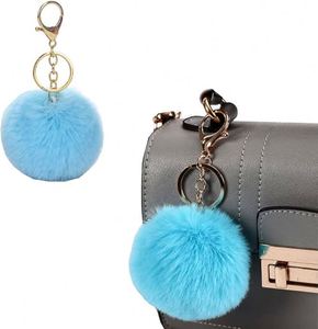 Faux Rabbit Fur <b>Ball</b> Pom Pom Keychain for Car Key <b>Ring</b> Phone Handbag Charm Tote Pendant Clothing Accessories Hanging Decoration - Product Image 6