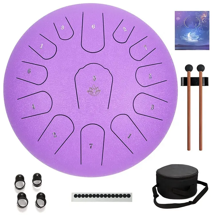 Sales Drum 11 Notes 10 Zoll Hand pfanne Musik instrumente mit Drum Mallets Mini Steel Tongue Drum