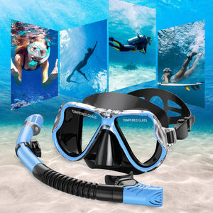 XIALE masker selam tanpa bingkai, perlengkapan bawah air segel silikon nyaman bebas bingkai tampilan sangat jelas dengan lensa kaca Anti kabut - Product Image 2