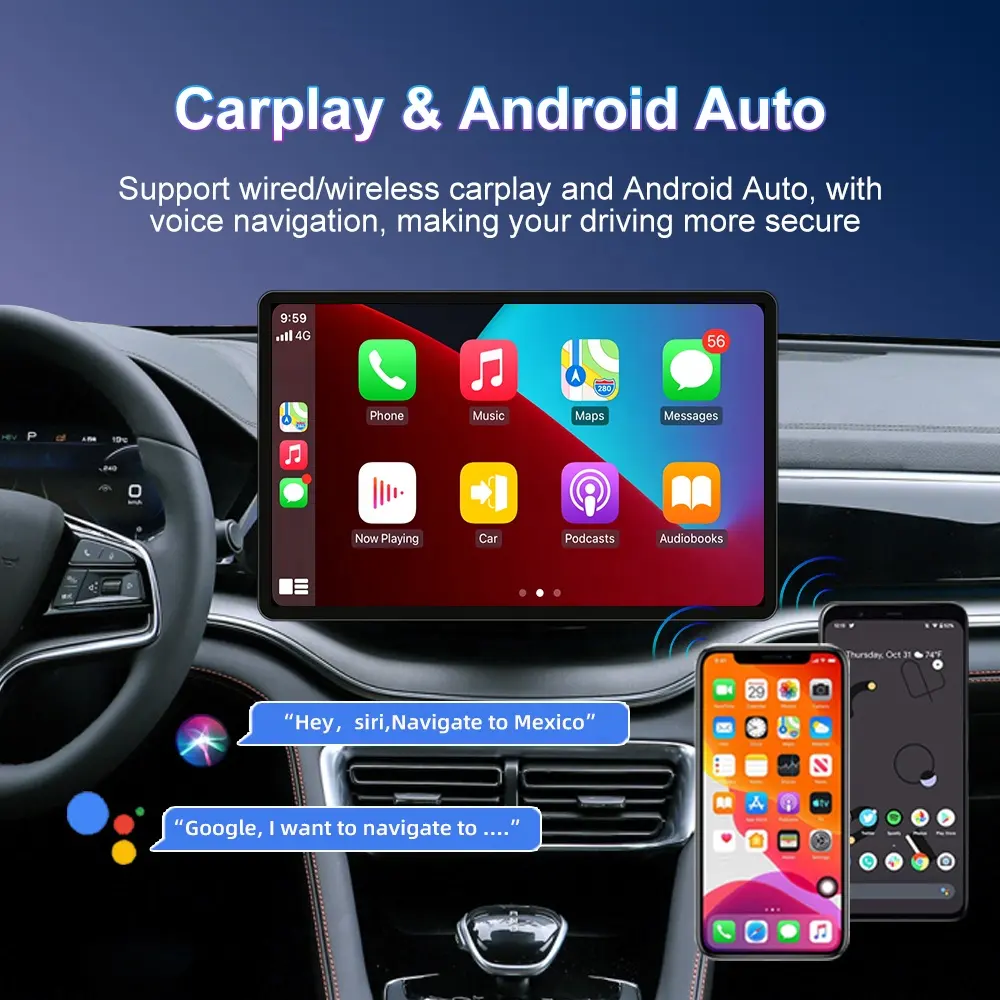 Salpicadero Universal de 12 pulgadas, sistema Android 11, Ram, 4/6Gb Rom, 64/128Gb, 4G, Android Auto Carplay, navegación Gps, 2 Din, Radio para coche