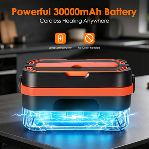 Lonchera Eléctrica con Capacidad de 1.5L, Recipiente Interior de Acero Inoxidable, Funciona con Batería, Lonchera Portátil Inalámbrica con Autocalentamiento para la Escuela - Product Image 2