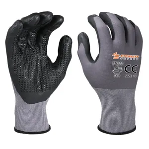 ENTE安全高品质无缝针织防滑泡沫丁腈点状工作手套