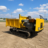 Mini-dumper chenillé diesel de haute qualité, 2 tonnes, à basculement hydraulique, pour travaux de construction multi-terrains