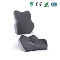 Ensemble de deux coussins de siège en mousse à mémoire de forme avec support lombaire ergonomique pour soulager le coccyx, confort pour le bureau, la voiture et les fauteuils roulants