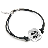 Bracelet d'aromathérapie créatif corde tressée arbre de vie diy huile essentielle Bracelet en acier inoxydable bijoux pour cadeau