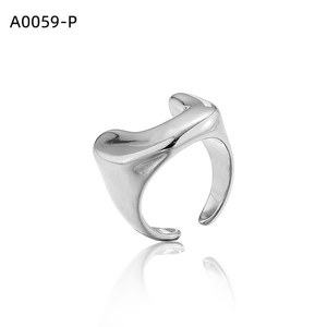 เอมี่ เอมี่แฟชั่นริง A0059 สแตนเลสสตีล 925 ชุบเงินรูปทรงเรขาคณิตแหวนค็อกเทลสำหรับผู้หญิงสวมใส่ทุกวันของขวัญเครื่องประดับ - Product Image 1
