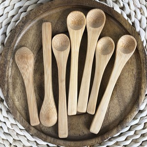 Tự nhiên <span class=keywords><strong>Tiny</strong></span> gia vị gia vị đường muối gỗ muỗng cà phê biểu tượng tùy chỉnh 7 cm nhỏ thìa tre cho Phục Vụ Nhà Bếp - Product Image 2