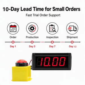 Juego de Desafío de Suerte Popular para Fiesta Familiar, Temporizador de 10 Segundos, <span class=keywords><strong>Reloj</strong></span> de Reacción Digital LED Rojo de 10s con Botón de Inicio/Parada - Product Image 4