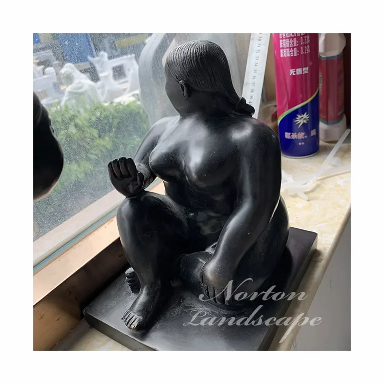 Wohnkultur Sitzen Bronze Berühmte Fernando Botero Nude Lady Statue Skulptur Reproduktionen für den Großhandel