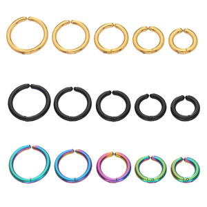 Boucles <span class=keywords><strong>d</strong></span>'oreilles créoles à clip sans perçage, étanches, en acier inoxydable plaqué or 18 carats, personnalisables, anti-ternissement, accessoires - Product Image 1