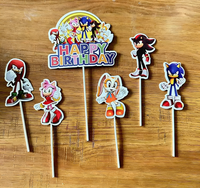 Décorations écologiques imprimées pour gâteaux d'anniversaire, pics décoratifs en papier pour cupcakes, décorations de friandises pour la vente au détail, les fêtes et les banquets