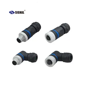 Signal Metal Plastic Assembly Male Female IP68 S code 4 pin aviation cable Waterproof Circular M12 Connectors