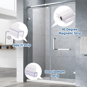 Vente chaude PVC Bandes <span class=keywords><strong>d</strong></span>'<span class=keywords><strong>étanchéité</strong></span> étanches Conception en silicone durable pour porte en verre de salle de bain 6-12mm Style traditionnel pour la <span class=keywords><strong>cuisine</strong></span> - Product Image 4