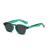 5191 Kacamata Hitam Bingkai Bulat Logam Gaya Eropa dan Amerika, Unisex, High-end, UV400