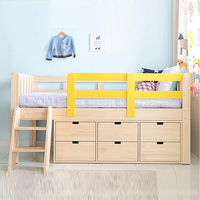 Kinder-Hochbett mit 6 Schubladen und Leiter, Massivholz Platzsparendes Hochbett mit Stauraum, Multifunktional für Jungen und Mädchen