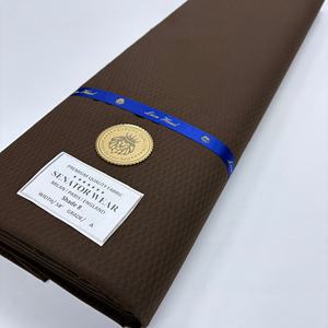 Tissu de <span class=keywords><strong>costume</strong></span> de haute qualité pour sénateur africain nigérian, couleur blanche, tissu pour hommes pour costumes et chemises, 5 yards pour vêtements de Dubaï - Product Image 1