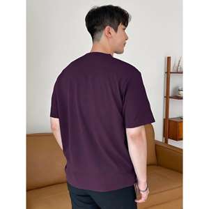 Camiseta extragrande de algodón con cuello redondo y estampado de tipografía para hombre, Camiseta cómoda, producto a granel hecho a mano personalizado - Product Image 3