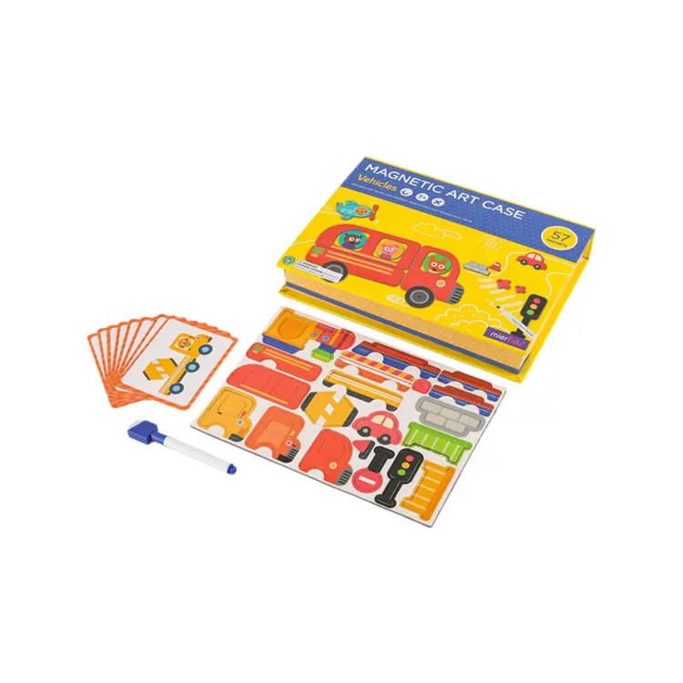 Kotak Puzzle Magnetik Hadiah Natal, Mainan Pendidikan Magnetik Pendidikan Dini Lalu Lintas Anak-anak