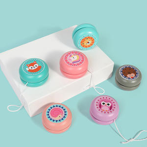 Hérisson mignon escargot lion chouette renard imprimé enfants en bois jouet Yo-yo balle créatif dessin animé <span class=keywords><strong>licorne</strong></span> 6cm en bois - Product Image 6