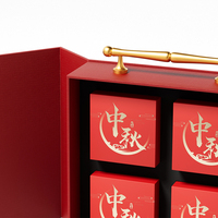 Boîte Cadeau Luxe pour Gâteaux de Lune, Emballage en Carton, 4 Compartiments, Portable, Compatible Sushi, Haut de Gamme, Étanche, Magnétique, Gaufrage