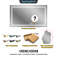 Modern Rectangle Espejos Inteligentes Wall Mount Motion Sensor Led Makeup Mirror Wall Mount Smart Bathroom Mirror With Led Light