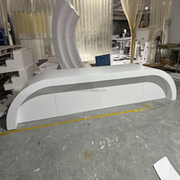 Table de bar rectangulaire blanche en PVC acrylique pour la décoration de la réception de mariage, fournitures personnalisées pour la scène de la fête de mariage