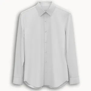 Tissu Dobby sans plis 40s, tissu en coton tissé blanc uni pour chemises