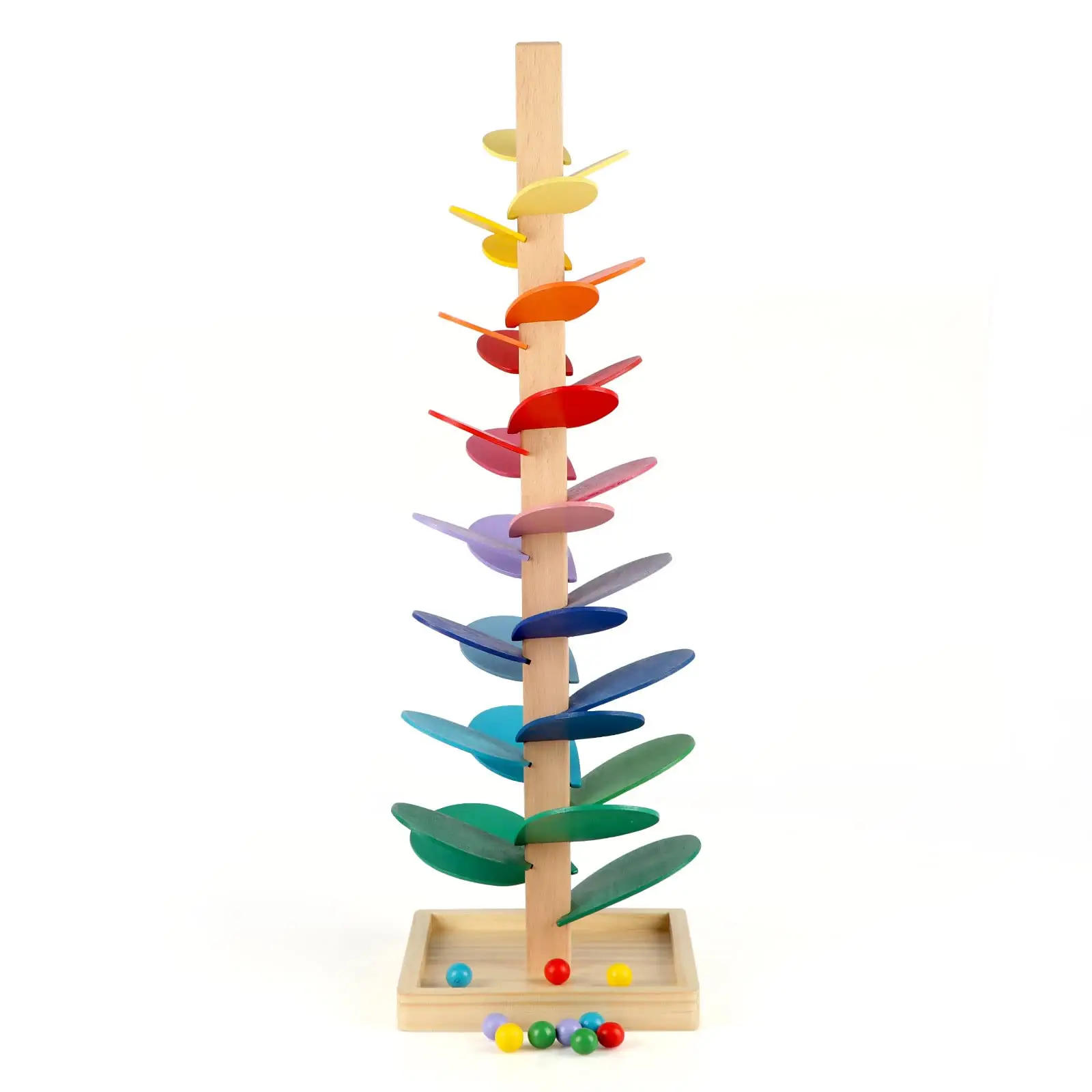 Montessori Educational Toy Blocks Wooden Music Tree with Marble Ball Run Track Game Baby Kids Children Intelligence Wooden Baby