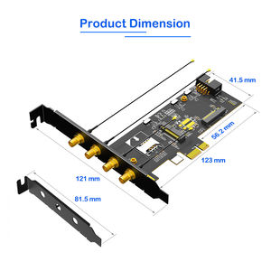 بطاقة توسعة PCIe X1 إلى <span class=keywords><strong>M</strong></span>.<span class=keywords><strong>2</strong></span> (مفتاح A ومفتاح B) مع فتحة SIM وهوائي خارجي، محول واي فاي 3G/4G لأجهزة الكمبيوتر المكتبية، مصنوعة من مادة PCB، متوفرة في المخزون - Product Image 3