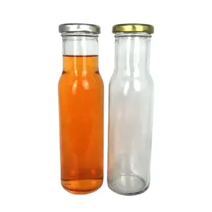 Groothandel 250ml food grade hete saus fles glas drank fles met twist off deksel