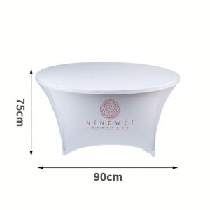 2023 Hot Selling Custom Navy Blue <b>Round</b> <b>Table</b> Cover Fitted <b>Table</b> Cover for Party - Product Image 3