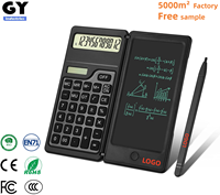 Calculatrice scientifique portable GY avec écran LCD, tablette d'écriture pliable, tablette de dessin numérique, tablette d'écriture numérique