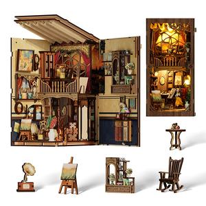 Kit de maison miniature en MDF de style <span class=keywords><strong>nouveau</strong></span>, écologique, puzzle en bois 3D, kit de maison miniature pour bibliothèque, <span class=keywords><strong>à</strong></span> utiliser comme cadeau - Product Image 6