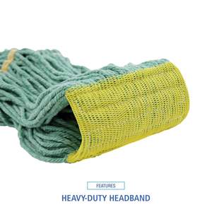 Tête de balai serpillère Boardwalk BWK501GN 5 pouces verte en coton/fibre synthétique, conception rectangulaire compacte pour usage domestique - Product Image 5