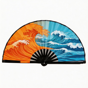 Abanicos Plegables UV Personalizados con Impresión Reactiva al por Mayor para Mujeres, para Fiestas y Festivales Rave, Decoraciones Hechas de Bambú - Product Image 1