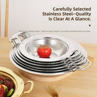 Plat de service de banquet en acier inoxydable de 32/34 cm, grande marmite à aliments pour hôtels et traiteurs en gros