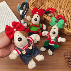 <span class=keywords><strong>Handmade</strong></span> New dễ thương giáng sinh năm mới ngày món quà tua Keychain sang trọng con chó con búp bê Keychain hign End mini sang trọng Móc Chìa Khóa động vật - Product Image 4