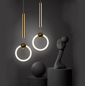 Lampu Gantung Minimalis Bentuk Anting Bercahaya 360 Derajat untuk Kamar Tidur, Samping Tempat Tidur, Ruang Tamu, Dinding Latar Belakang, Lampu Gantung Satu Kepala - Product Image 6