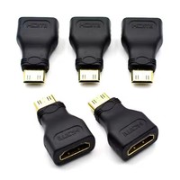 Mini Micro HD-Compatible Macho a Hembra Adaptador Convertidor de Conector Estándar para TV PC Cámara Teléfono Móvil MP4