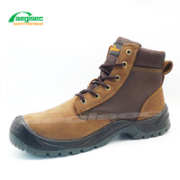 AEGISEC Chaussures de travail de sécurité pour hommes avec embout en acier Semelle PU antidérapante en cuir nubuck coupe moyenne